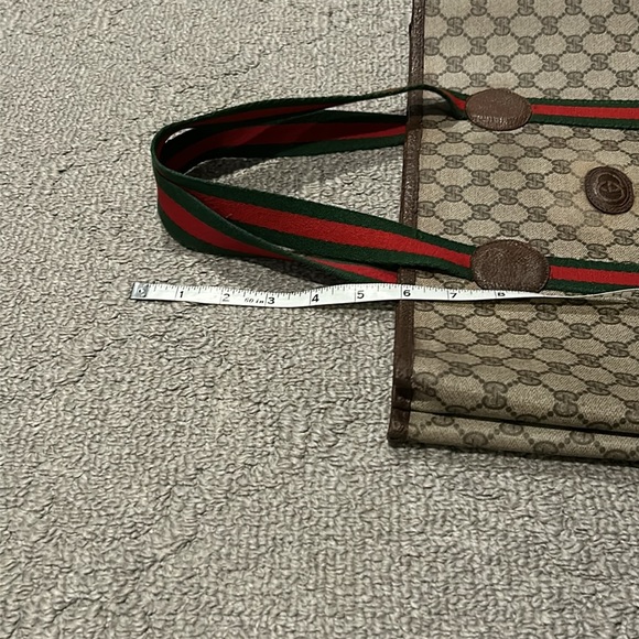 Gucci Supreme Tote Web Canvas & Leather Accents & Striped Guitar Double Handles - Picture 16 of 16